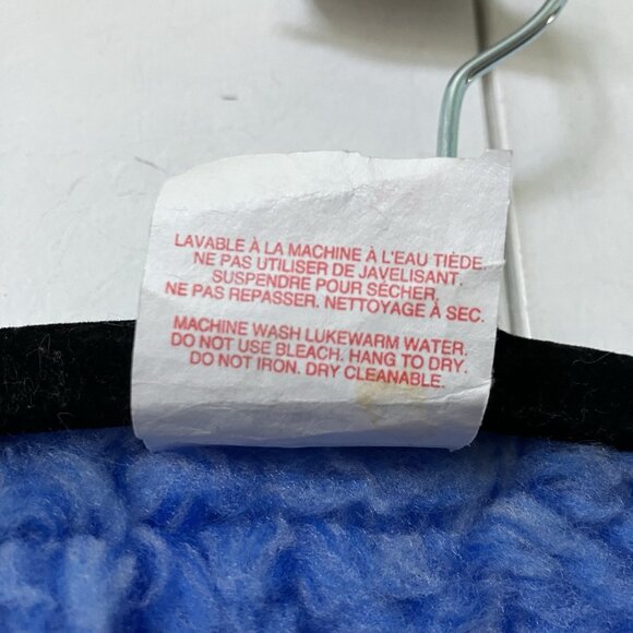 Vintage Blue Faux Fur Lined Vest Mens L Navy Blue Full Zip Workwear Made Canada - Picture 6 of 9